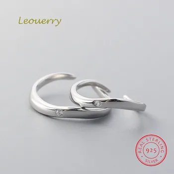 

Leouerry 925 Sterling Silver Simple Wave Curve Couple Rings for Lovers Engagement Wedding Fine Jewelry Gift