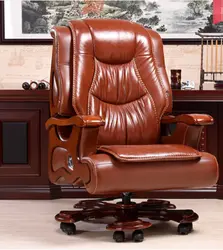 Роскошный деревянный стул вращающееся кресло босса кожаное кресло подъемника кресла кожа компьютерный стул массаж
