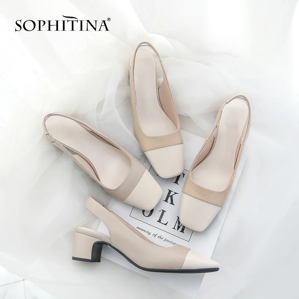 SOPHITINA/туфли лодочки Женские туфли на квадратном каблуке из высококачественной