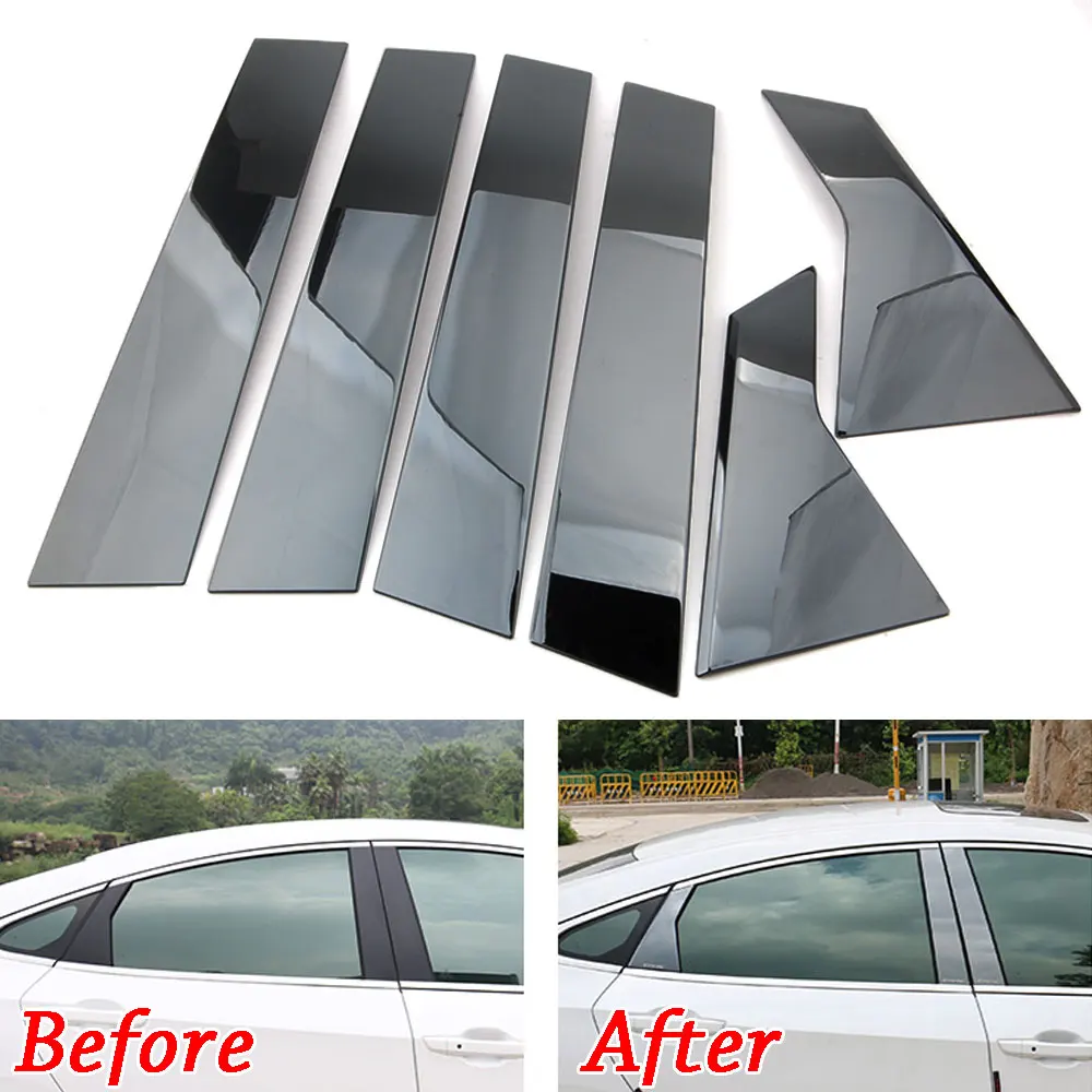 2pcs Rear Door Window Triangular Decorator Trim Cover For Honda Civic 2016-2017