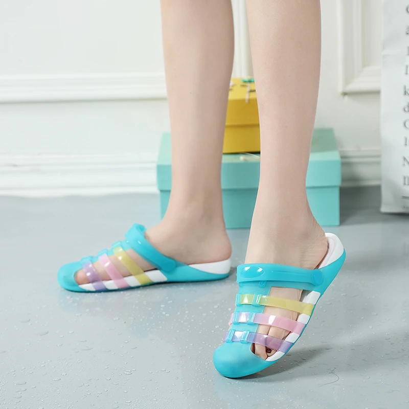 rainbow jelly shoes