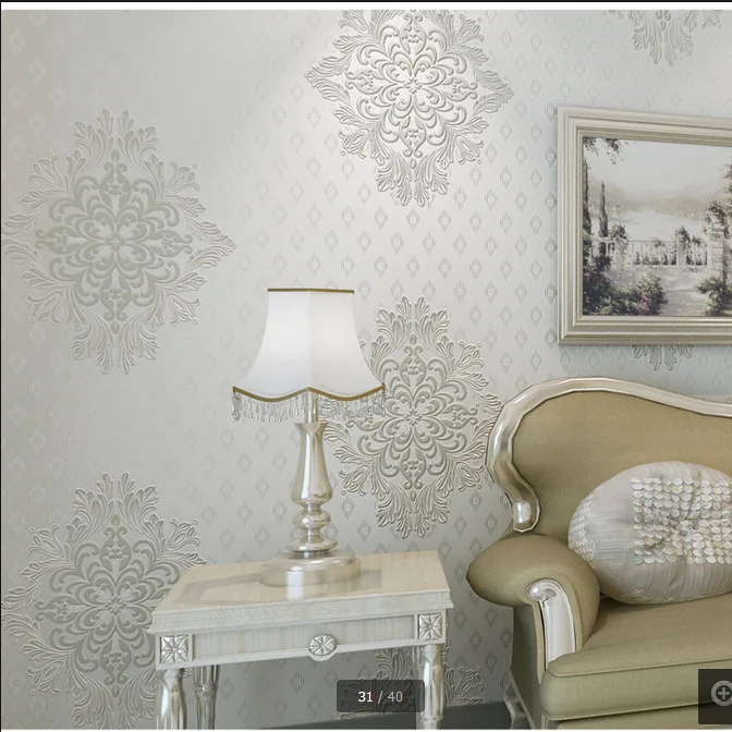 

2016 ab collocation non-woven Europe type 3 d wallpaper hall sofa setting wall white brown yellow powder