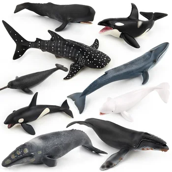 

Simulation Whale Animal Figure Collectible Toys Ocean Animal Cognition Action Figures Kids Solid Plastic Cement Toys