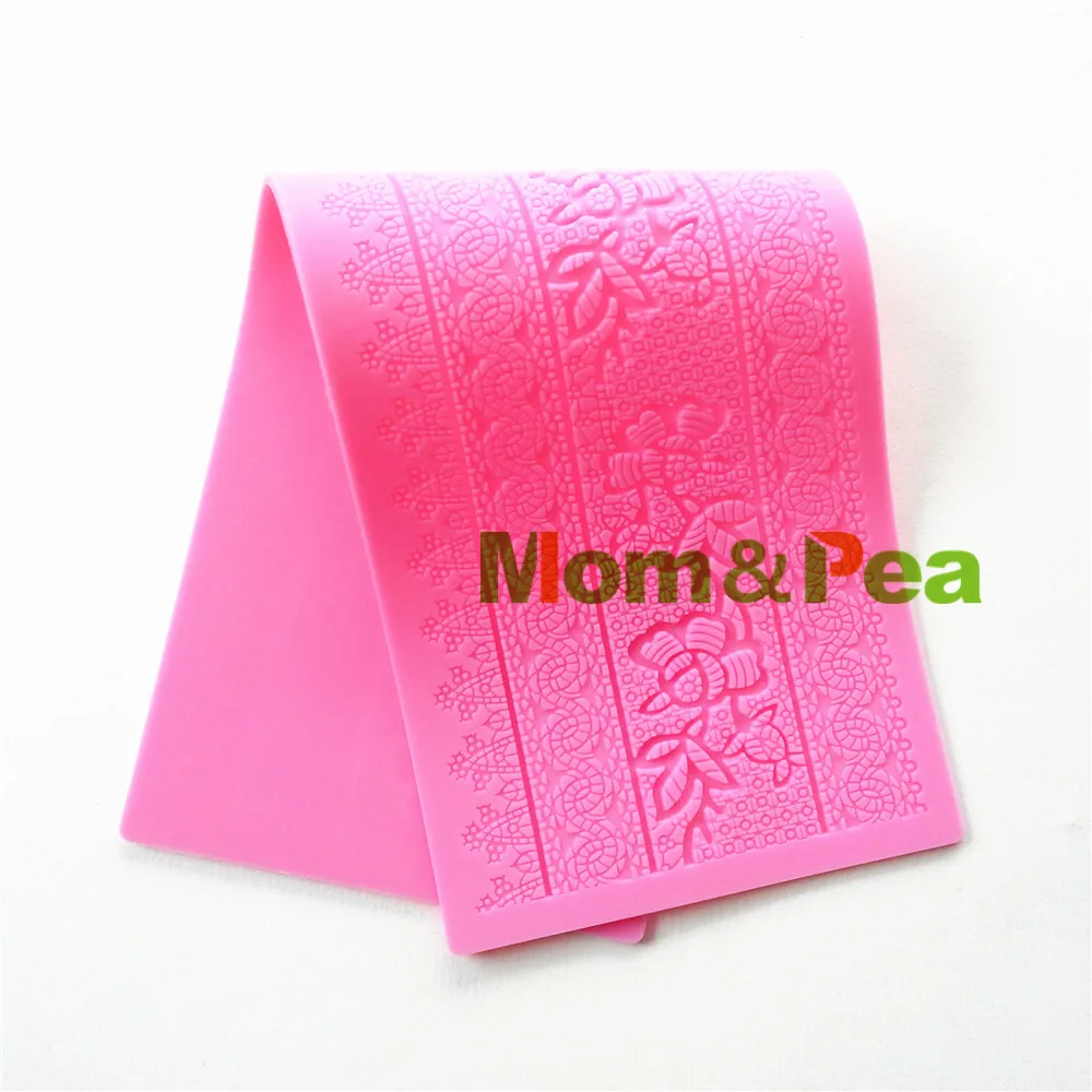 

Mom&Pea GX142 Free Shipping Silicone Lace Mold Big Size Cake Decoration Fondant Cake 3D Mold Food Grade Silicone Mould