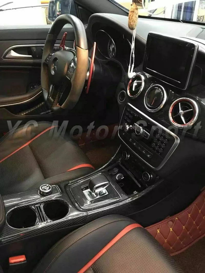 2014-2016 Mercedes Benz A CLA GLK Class A45 CLA45 GLA45 W176 W117 X156 LHD Cup and COMAND Control Surround Panel Cover Trim DCF (7)