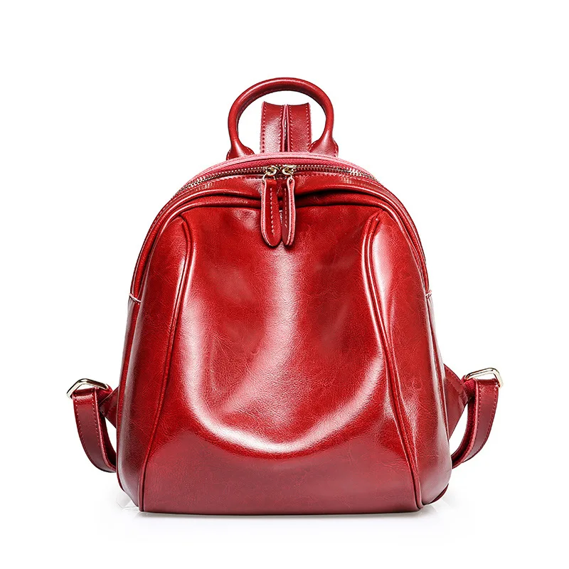 

simple 100% genuine leather Backpack Cow leather Leisure mochila 2018 new women school bag free shipping
