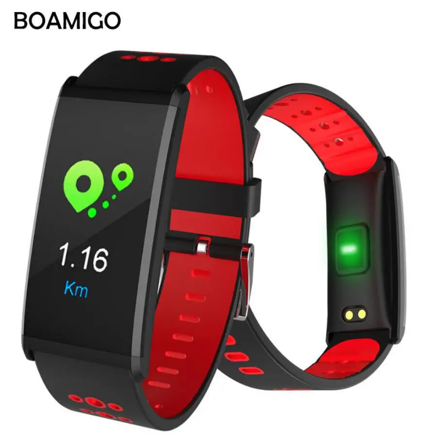 

Bluetooth Smart Watch BOAMIGO Brand Smart Wristband Color Screen Call Message Reminder Pedometer Calorie Alarm For IOS Android