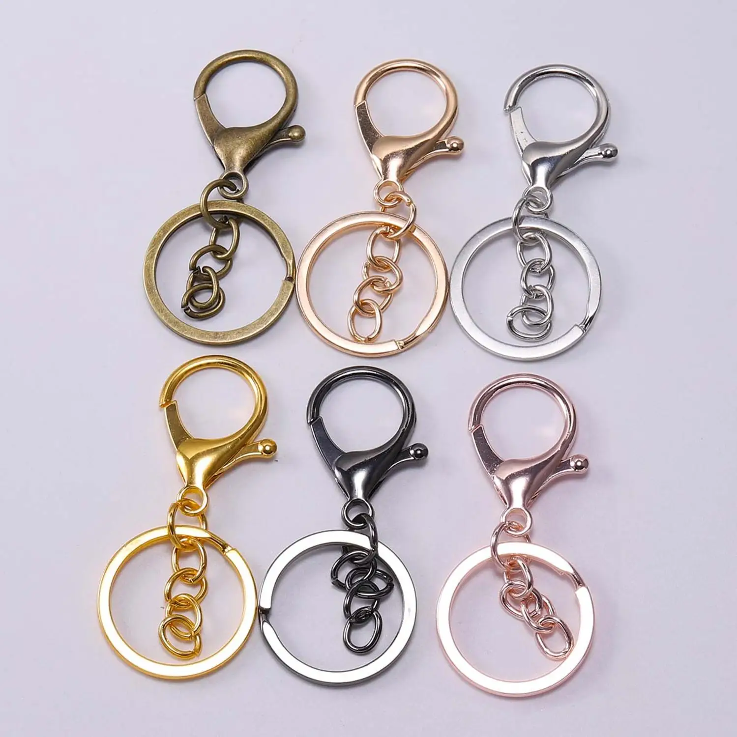 10 Pcs Keychain Hooks with Key Rings, Keychain Clip Hooks With Rings for  Lanyard Jewelry Making DIY Crafts(5 Pcs Metal Lobster Claw Clasps + 5 Pcs  Split Key Rings)