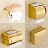Stainless Steel Bathroom Paper Phone Holder with Shelf Bathroom Mobile Phones Gold Towel Rack Toilet Paper Holder Tissue Boxes ► Photo 1/6