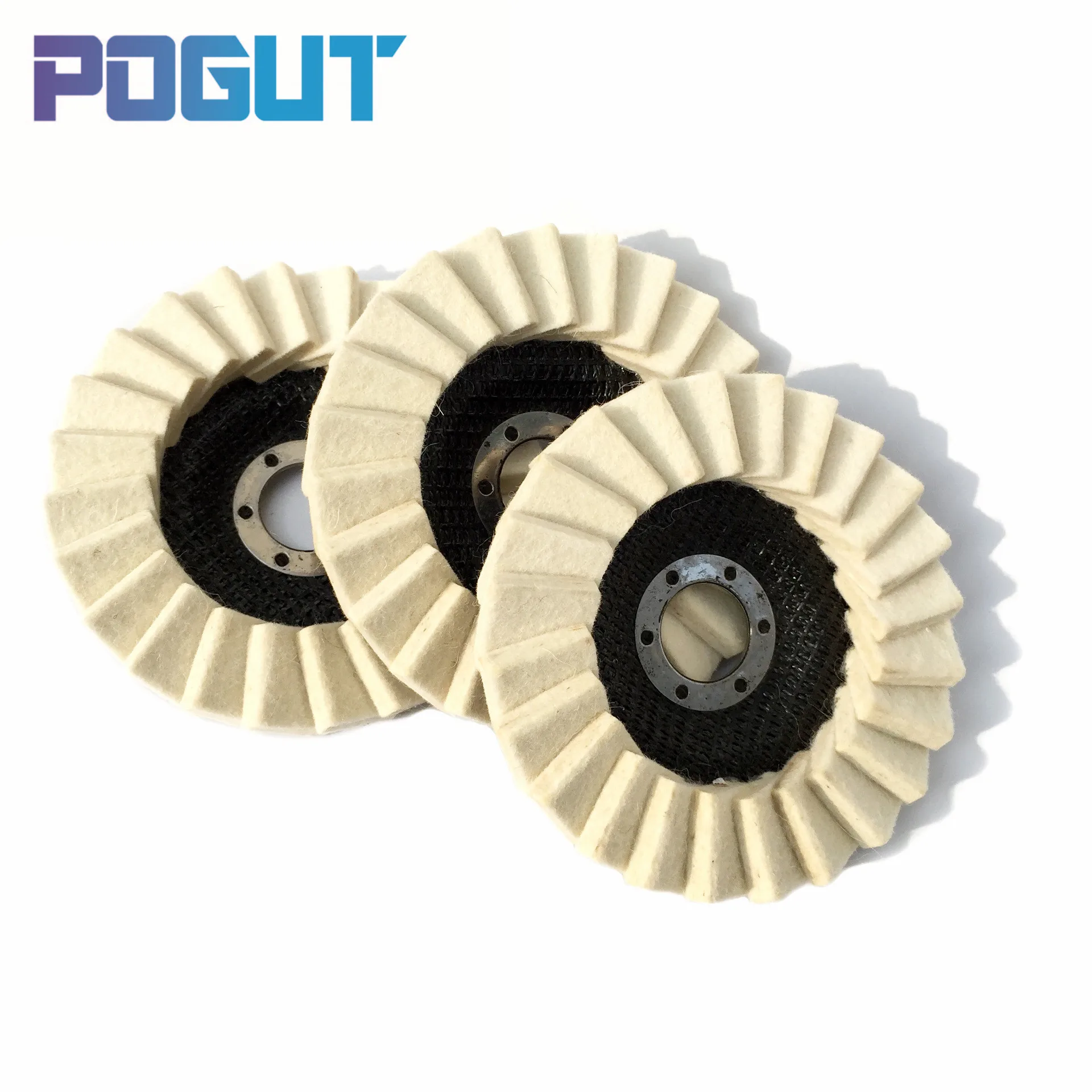 3pcs Dia. 4"/ 5'' Wool Felt Flap Polishing Disc For Angle Grinder For