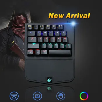 

Mechanical Gaming Keyboard For PC Laptop Computer Wired Mixed LED Backlit Usb Ergonomic Single Hamd Gamer Blue Switch A..20
