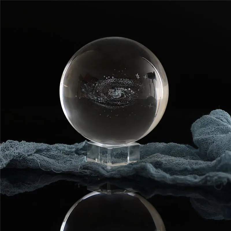 3D космическая галактика хрустальный шар фигурка фэн шуй офисные декоративные