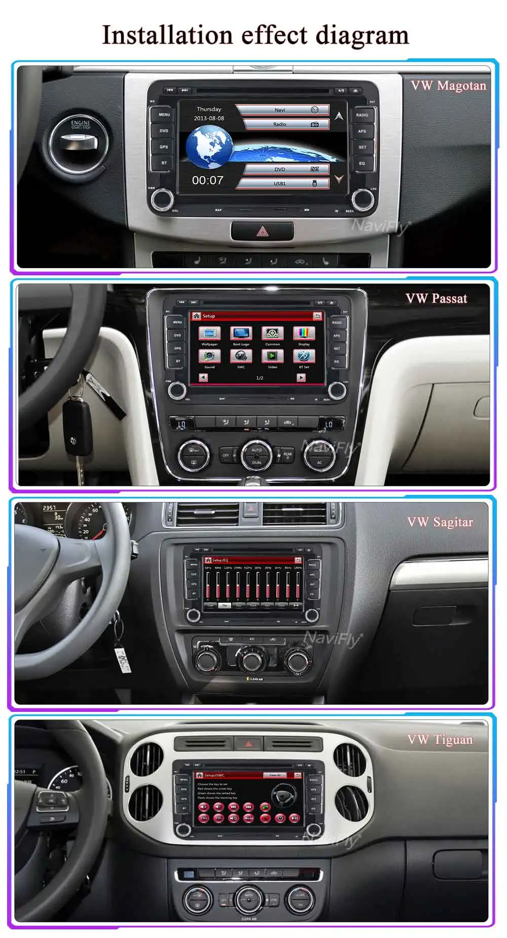 Top German warehouse! 7"2 din Car DVD player for Skoda SEAT Volkswagen VW Passat B5 Polo Golf Touran Jetta Tiguan Bora  BT canbus BT 4