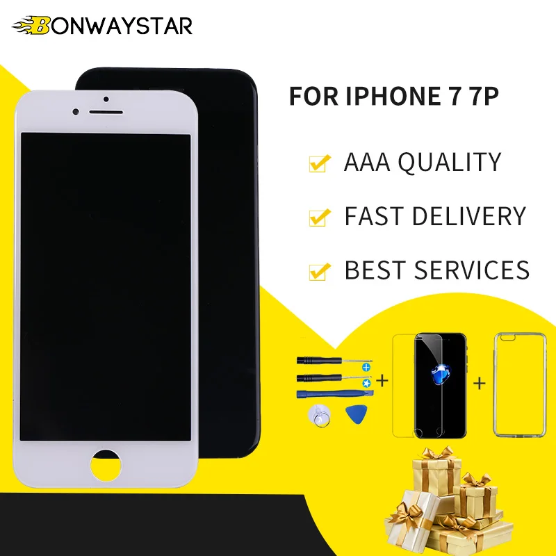 No Dead Pixel Dello Schermo Per Il Iphone 7 Display Digitizer Assembly Di Ricambio Per Iphone 7 Plus Display Dello Schermo Temperato + Strumenti + Tup