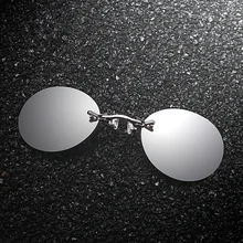 Круглые Солнцезащитные очки без оправы, мужские классические солнцезащитные очки с зажимом для носа, модные Матричные Мужские мини очки без оправы, брендовые дизайнерские очки