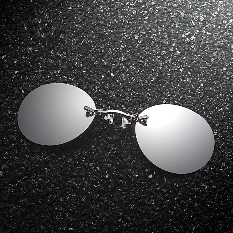 

Round Rimless Sunglasses Men Classic Clamp Nose Sunglasses Fashion Matrix Morpheus Male Mini Frameless Brand Designer Eyeglasses