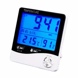 Электронный термометр Термогигрометр Цифровой Дата Время дисплей контроль температуры и влажности синий будильник с подсветкой бытовой