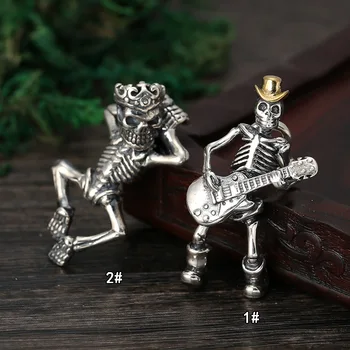 

Manufacturers S925 Sterling Silver Retro Thai Silver Wild Jewelry Personality Rock Punk Wind Guitar Hand Men And Women Pendant