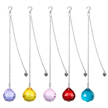 H& D хрустальный шар призмы Suncatcher подвесной оконный орнамент Радужный производитель солнцезащитный Ловец для дома свадебный Декор Орнамент, набор из 5