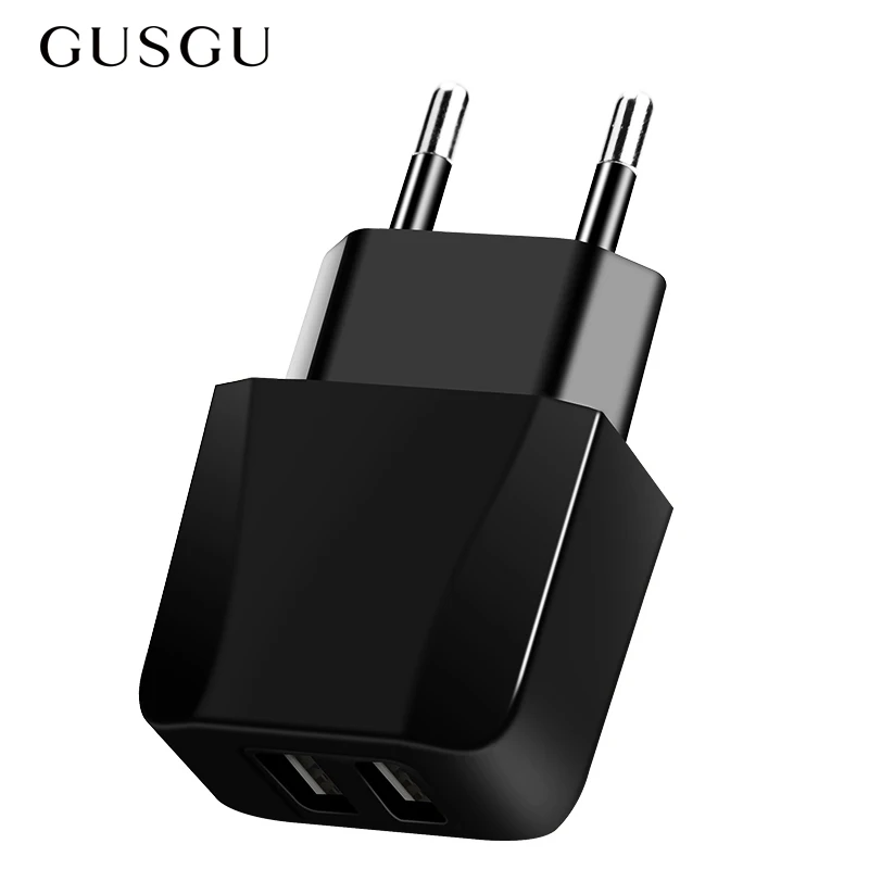 GUSGU зарядное устройство для телефона для iPhone iPad samsung Dual USB зарядное устройство для Xiaomi huawei 5 В/2.1A ЕС Путешествия настенное зарядное устройство s Быстрая зарядка