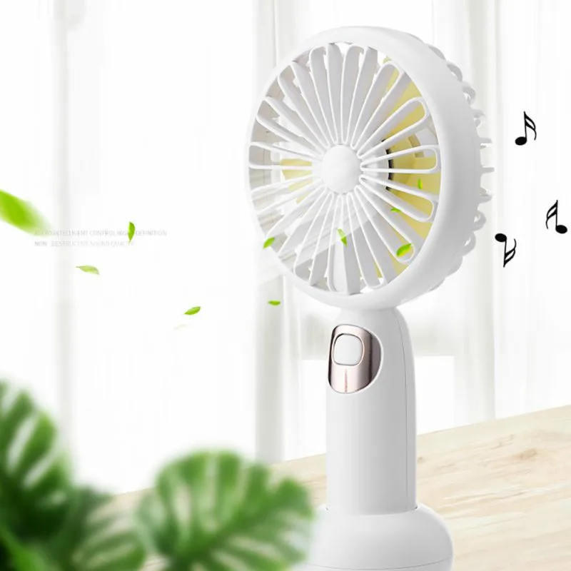 

2019 Small Table Desk Fan Wireless Music Speaker for Bluetooth USB Rechargeable Handheld Fans Audio Player Summer Gift