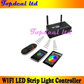 

WIFI RGB LED Controller Touchable screenRF remote control DC5-24V for Android or IOS system mobile phone Smartphone 4A*3 Output