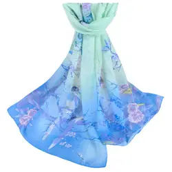 Модная женская мягкая шифоновая шаль с принтом, накидка, шарф, шарфы, роскошная бандана для шеи, женская накидка
