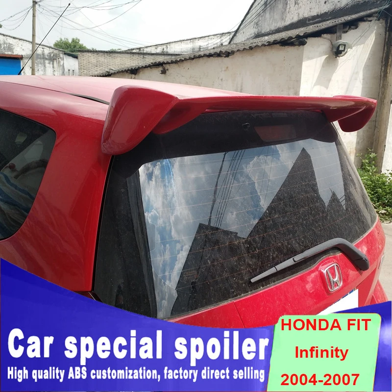 

2004 to 2007 big rear window roof wings spoiler ABS primer Spray paint for honda fit spoiler by decorations spoilers