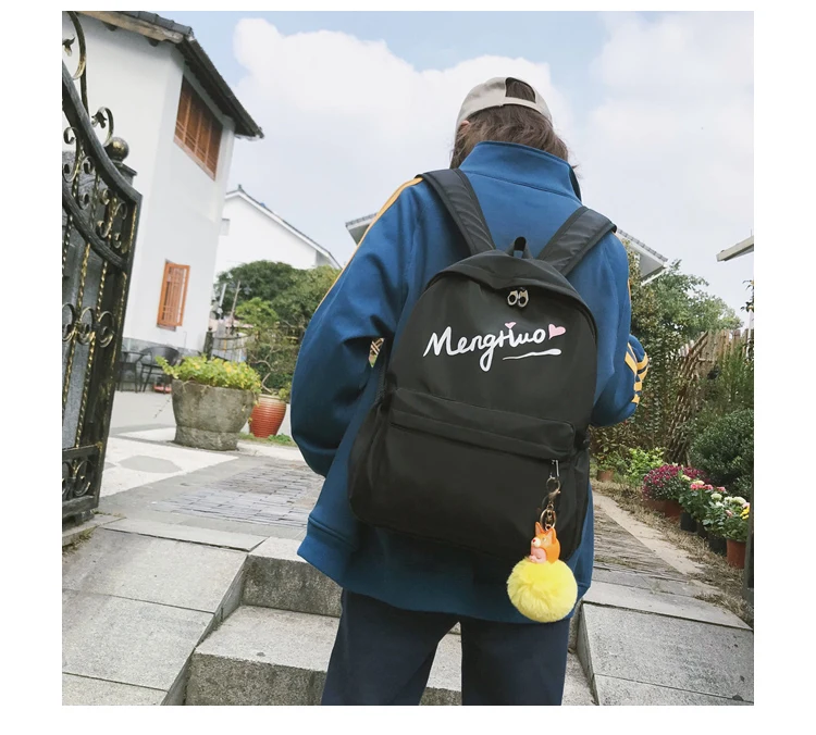 Menghuo Women Waterproof Nylon Backpack Female Rucksack School Backpack for Girls Fashion Travel Bag Bolsas Mochilas Sac A Dos--_19