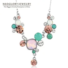Neoglory made with swarovski elements cristales cadena gargantillas collar collares y colgantes 2017 de la manera de boho maxi joyería js1