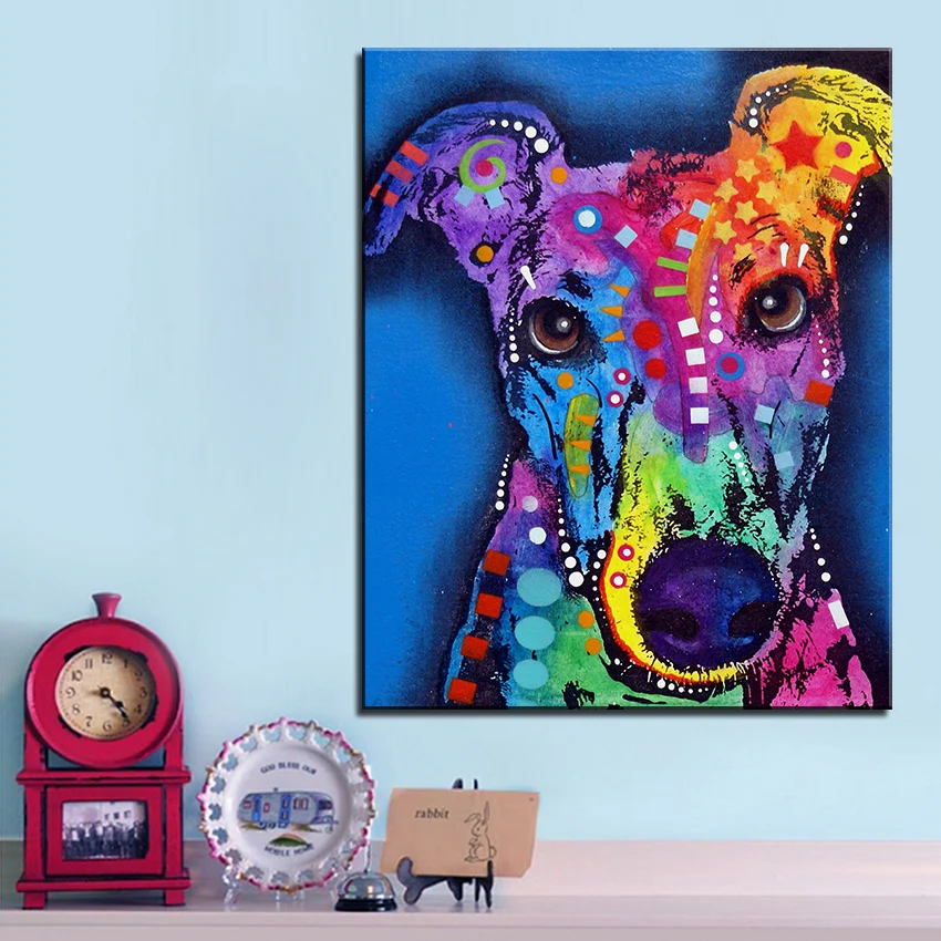 

Large size Print Oil Painting Wall painting greyhound dog Home Decorative Wall Art Picture For Living Room paintng No Frame