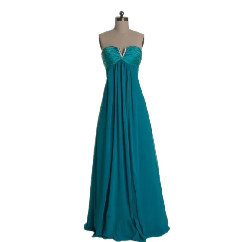 MDBRIDAL Chiffon font b Bridesmaid b font font b Dresses b font in Teal color Strapless
