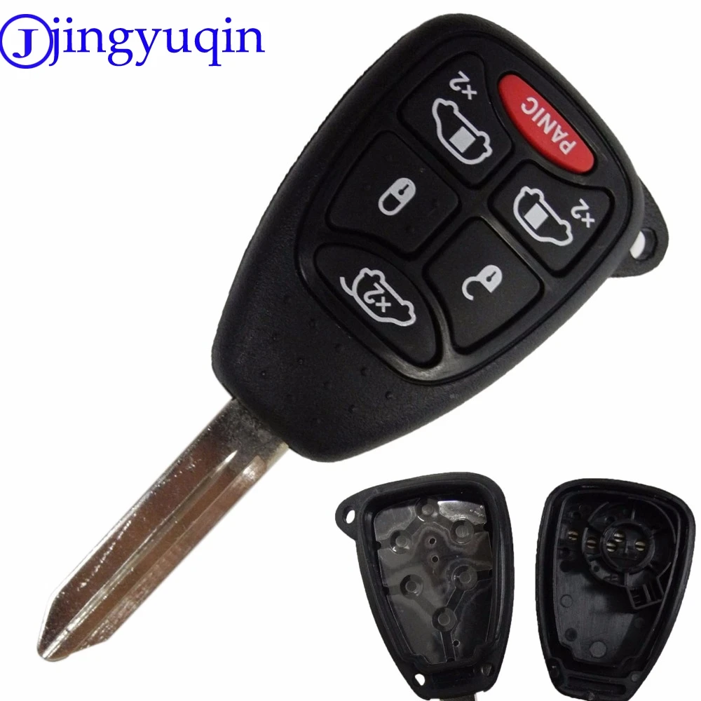 

jingyuqin Remote 6 ( 5 + 1 ) Buttons Remote Car Key Shell Cover Case Styling For Dodge For Chrysler Fob Case With Pad