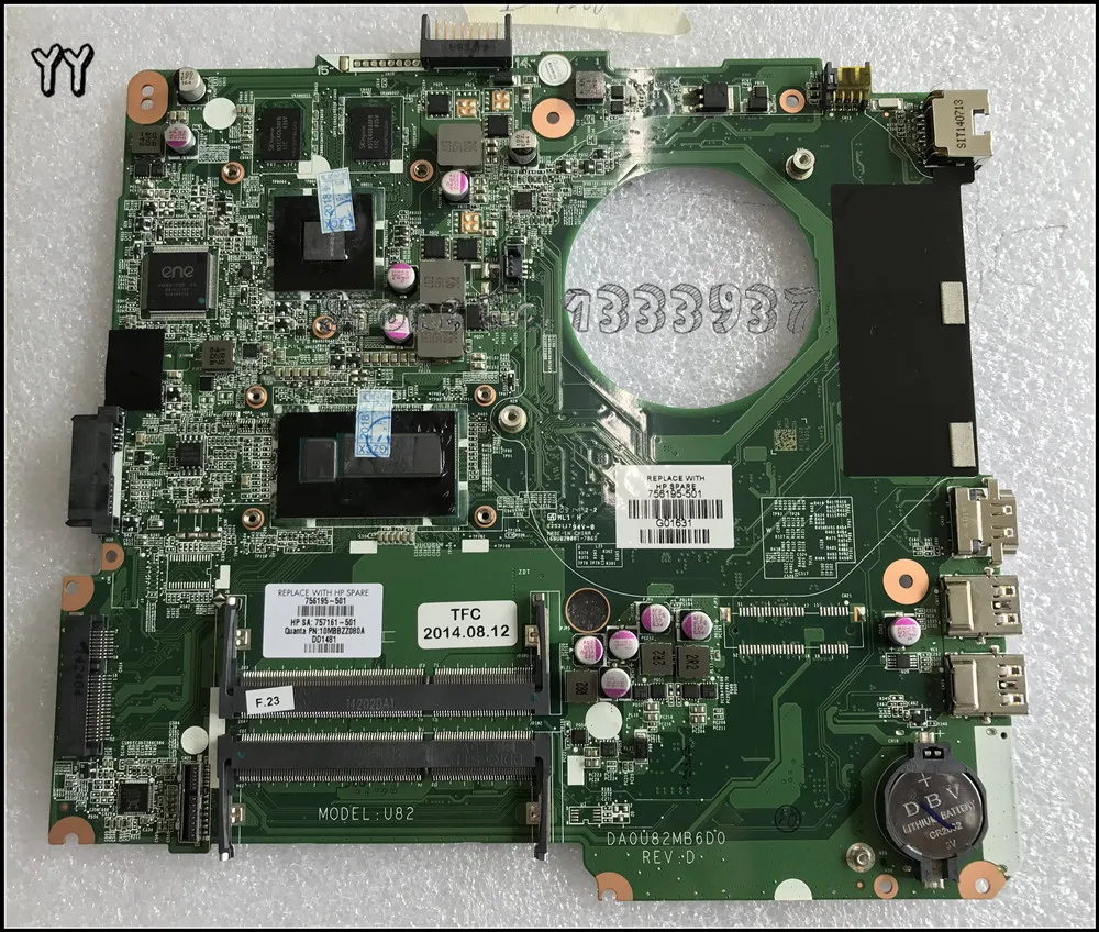 734426-501 734426-001 734426-601 HP 14-N Motherboard I5-4200U DSC DA0U83MB6E0