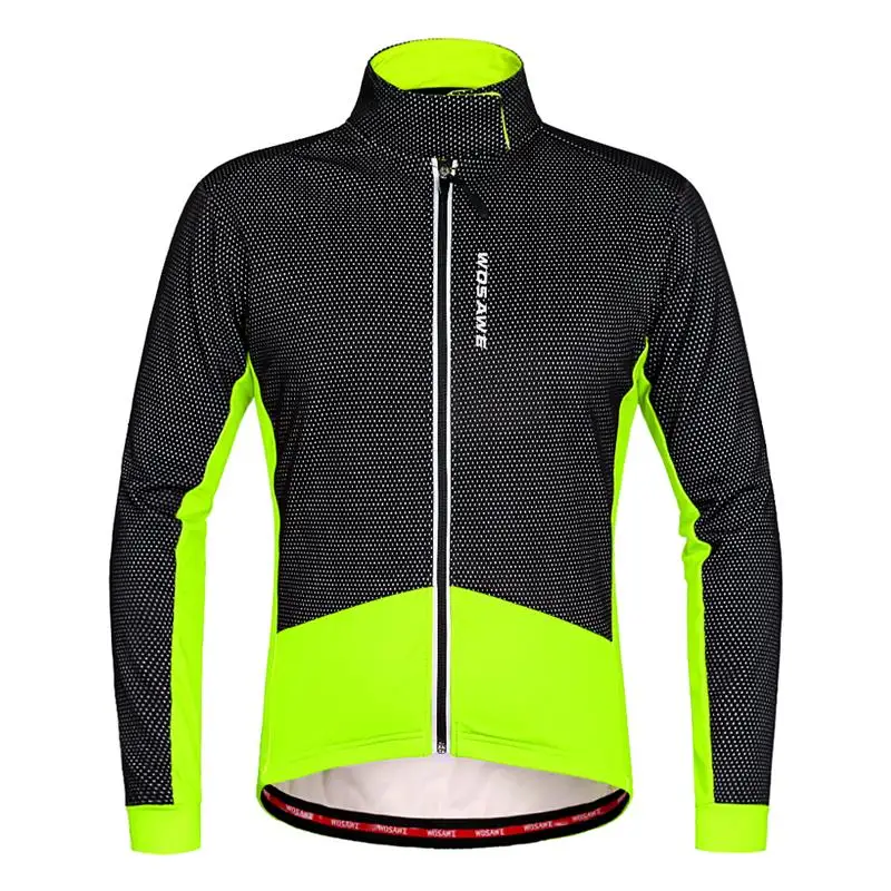 Мужская мягкая велосипедная куртка Wolfbike, ветрозащитная Водонепроницаемая спортивная куртка для горного велосипеда, велосипедная Теплая Флисовая велосипедная куртка - Цвет: Green Coat