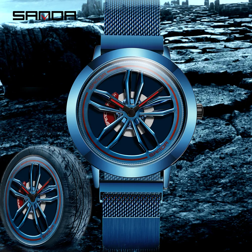 

Montre Homme Men Watch Fashion Personality Design Watches for Male Stainless Steel Mesh with Magnet Buckle Student Wristwatch