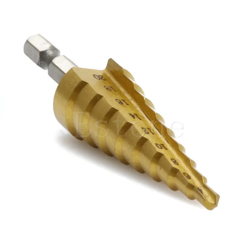 

OOTDTY HSS High Speed Steel Triangle Shank Pagoda Step Drill Bit from 4-20mm