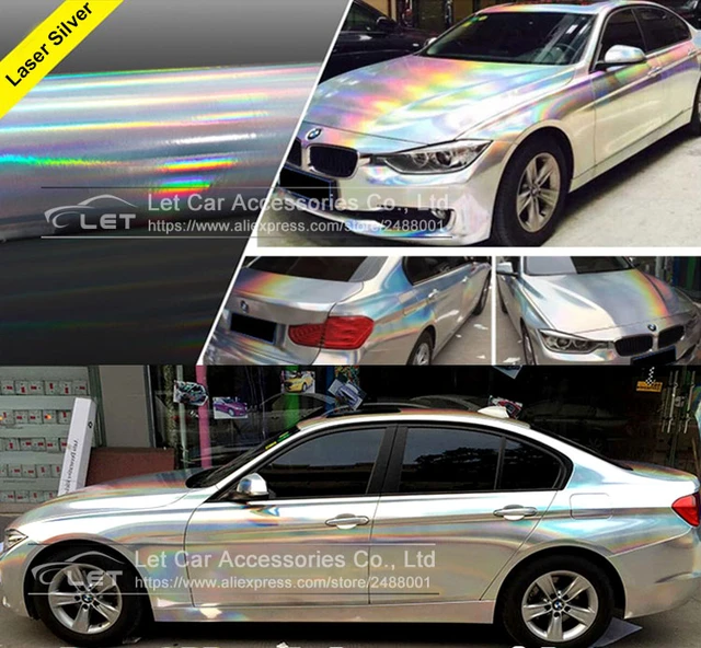 Matte White Laser Chrome New Car Wrap Vinyl DIY Body Car Film Sticker  Decoration