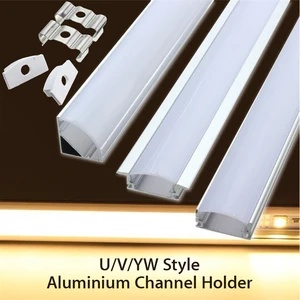 45cm U/V/YW Stil Geformt LED Bar Lichter Aluminium Kanal Halter für LED Streifen Licht Bar schrank Lampe Licht Zubehör