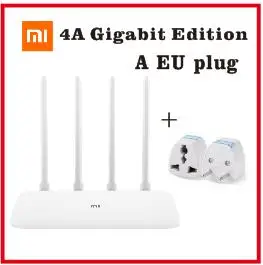 Xiaomi Mi маршрутизатор 4A Gigabit Edition 2,4G 5 ГГц 1167 Мбит/с Wi-Fi ретранслятор с высоким коэффициентом усиления 4 антенны Сетевой удлинитель умный дом пульт дистанционного управления - Цвет: Add A EU Plug