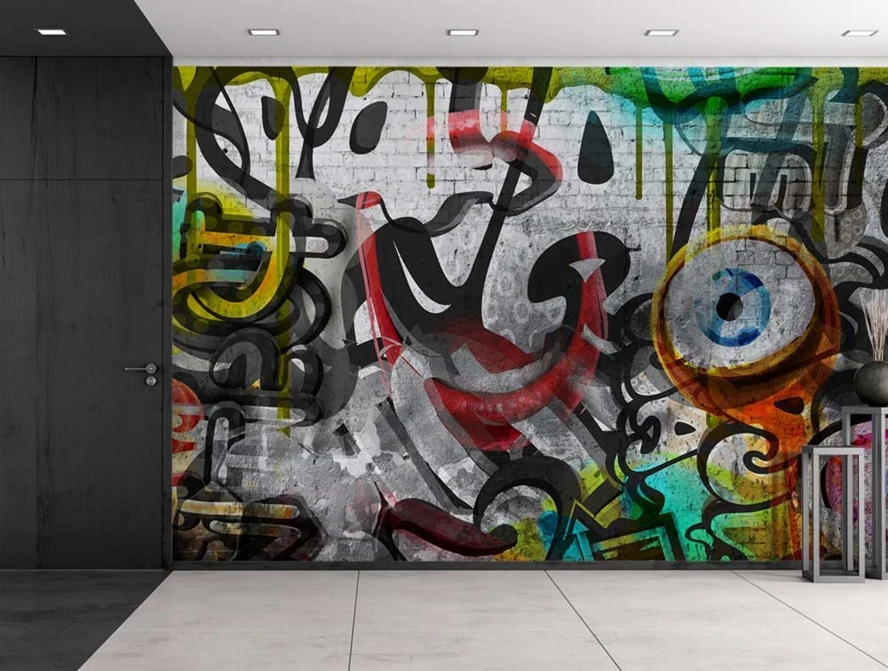 3 Laque Mural Personnalisé Personnalisation Moto Street Art Graffiti Papier Peint