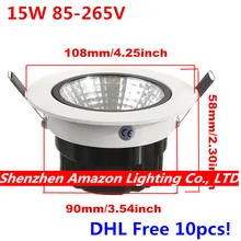 С фабрики! 15 Вт COB светодиодный потолочный направленный свет Встраиваемый светодиодный светильник 110 V 220 V DHL 10 шт