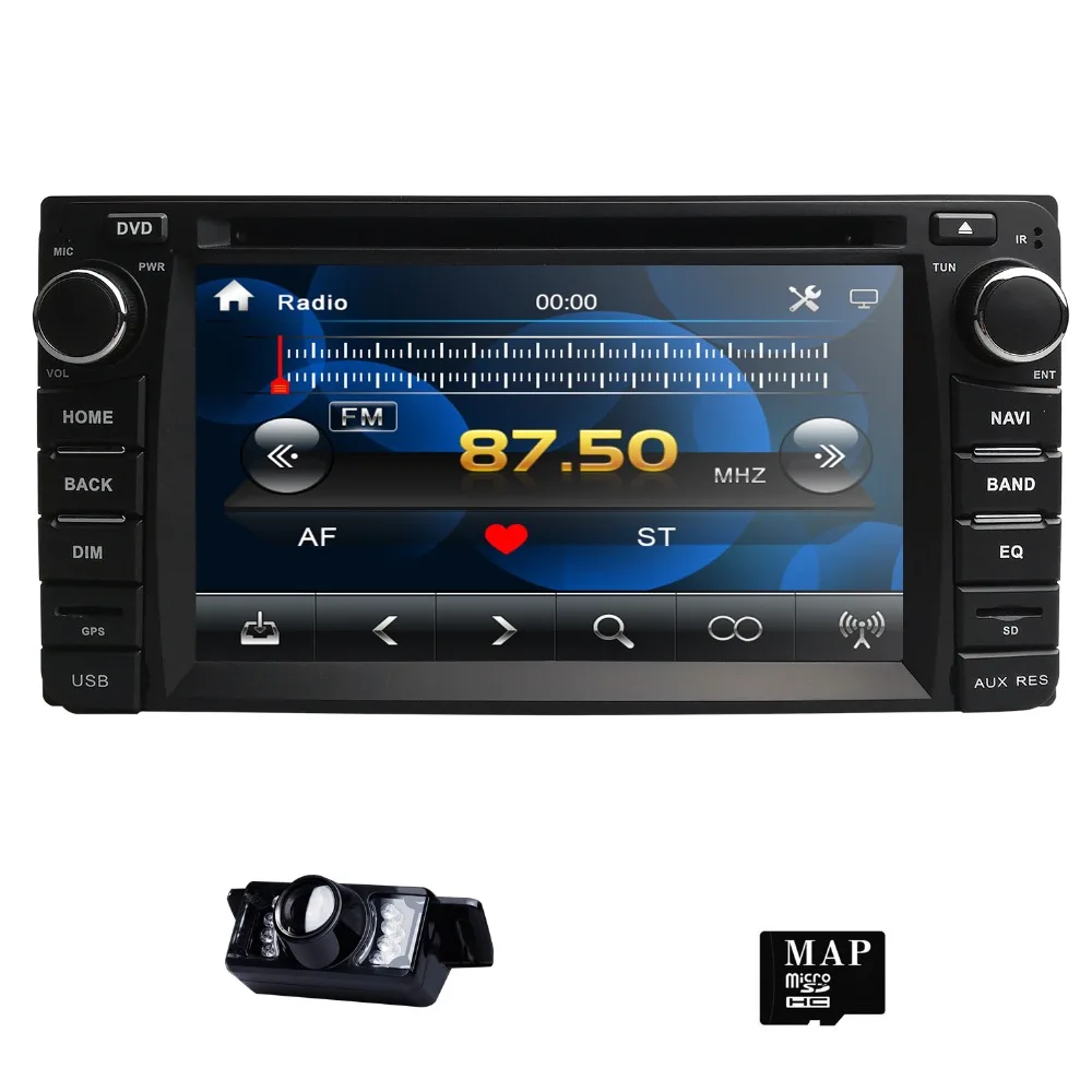Top 6.2" 2Din Car DVD Player for Toyota Corolla Auris Fortuner Estima vios Innova RAV4 Prado Vios Hilux Vitz gps Navi Mirror DAB Cam 2