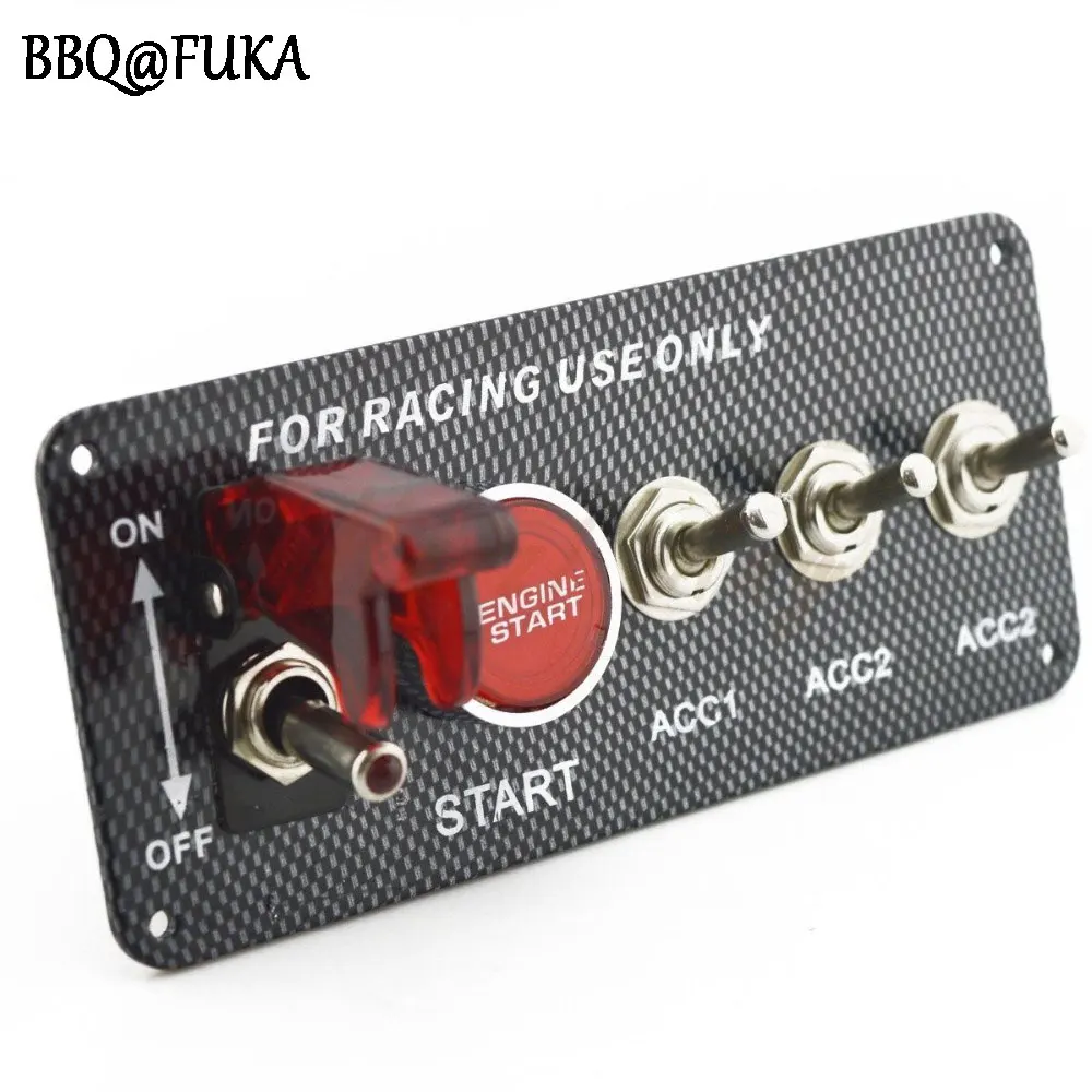 Aircraft Style//Toggle Alloy Starter Switch Panel 3 Accessory Switches