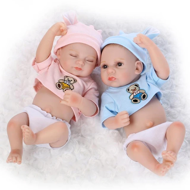 Mini reborn bonecas baratas de silicone, corpo inteiro, 27cm,  recém-nascidos, brinquedos para meninas, presente - AliExpress