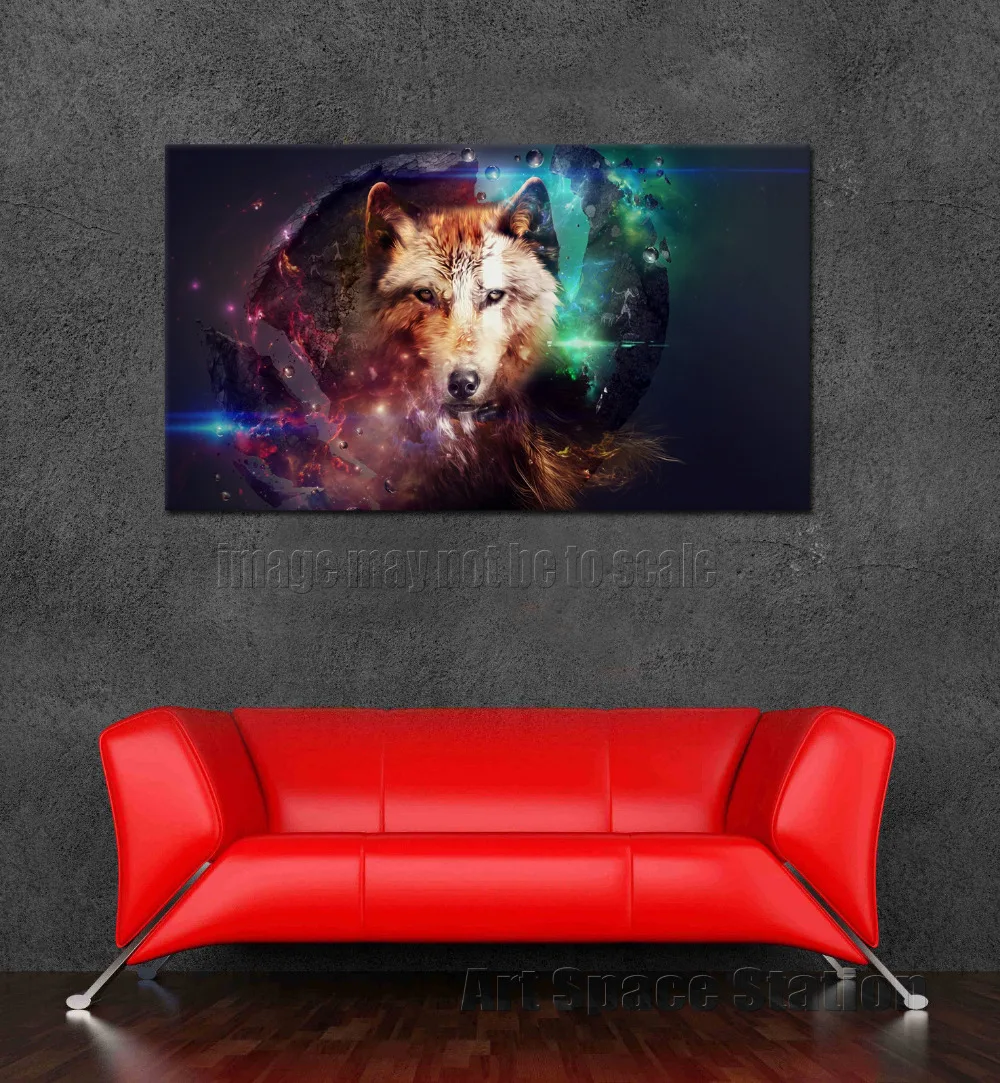 No Frame Modern Home Decor Magic Wolf Canvas Printings Large Animals