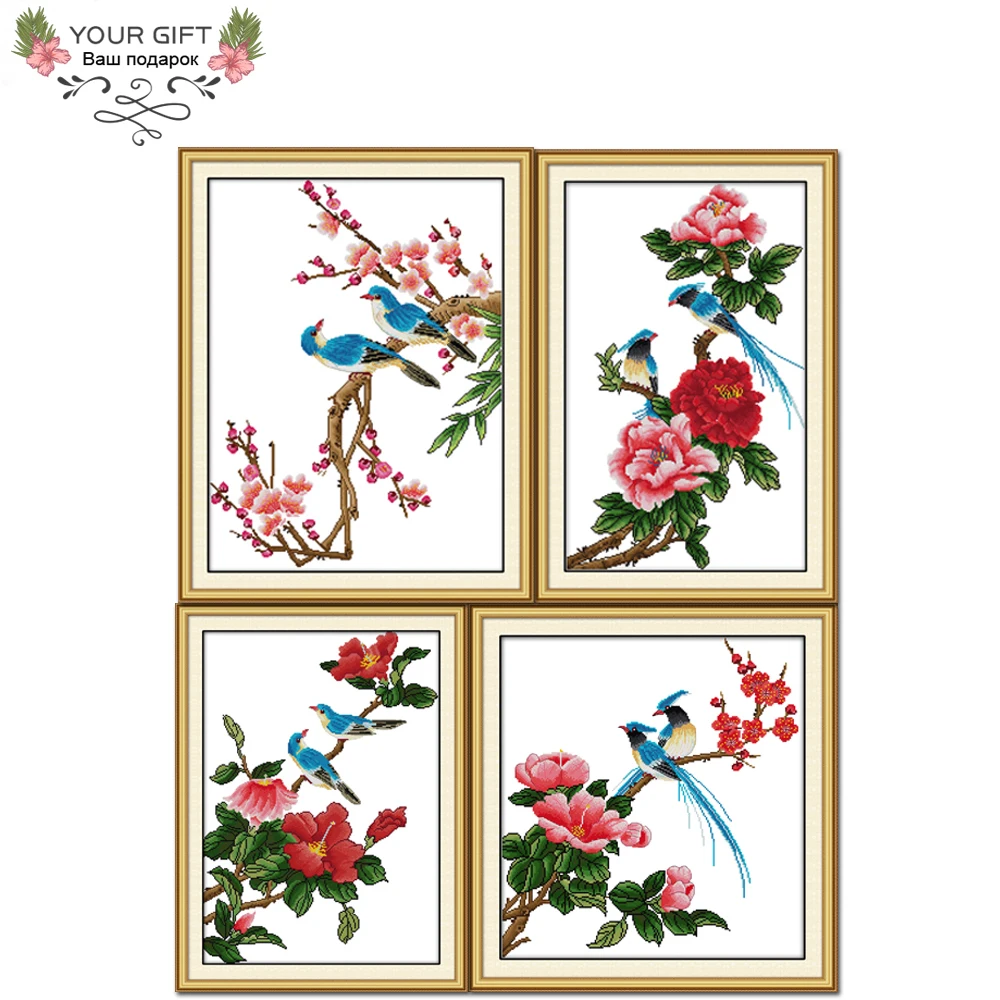 Joy Sunday H009(1)(2)(3)(4) 14CT 11CT подсчитанный и отпечатанный домашний декор поэтический