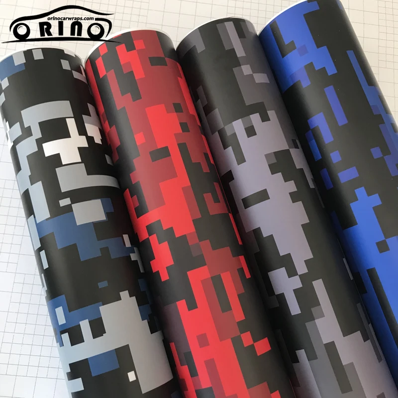 50x20 0/300 см цифровая камуфляжная виниловая фольга черная синяя красная Пиксельная