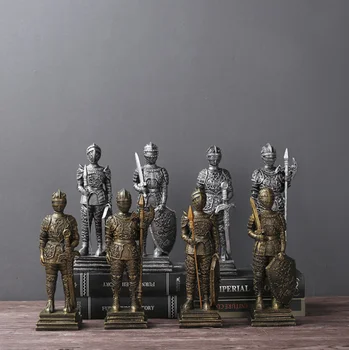 

Hot Selling Creative Vintage Roman Soldier Warrior Figurines Living Room Study Room TV Cabinet Window Decor Home Office LFB577