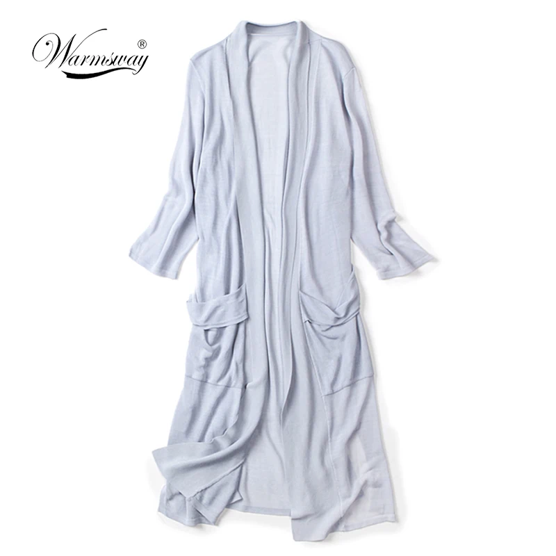 Warmsway 2018 Fashion Knitted Cardigan Summer Autumn Pocket thin split Poncho outwear Female Loose Sweater Women